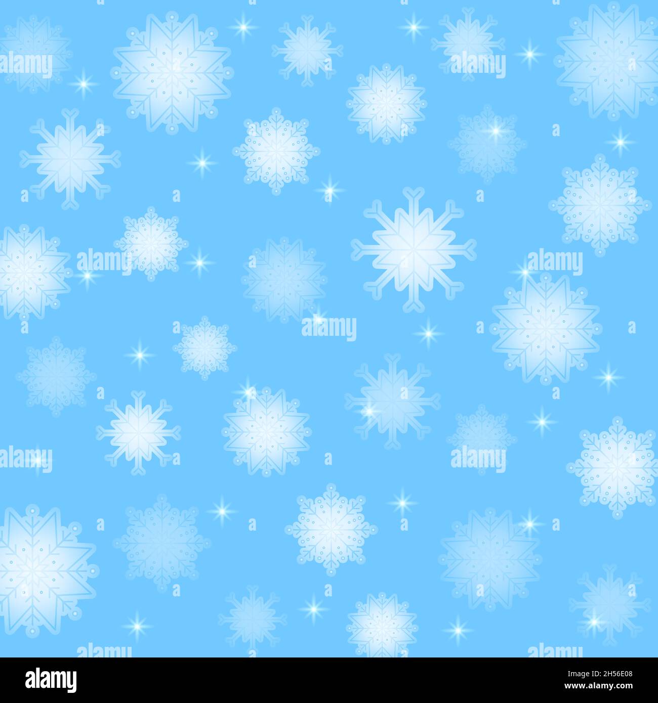 Abstract winter background with snowflakes and ice on blue color ...