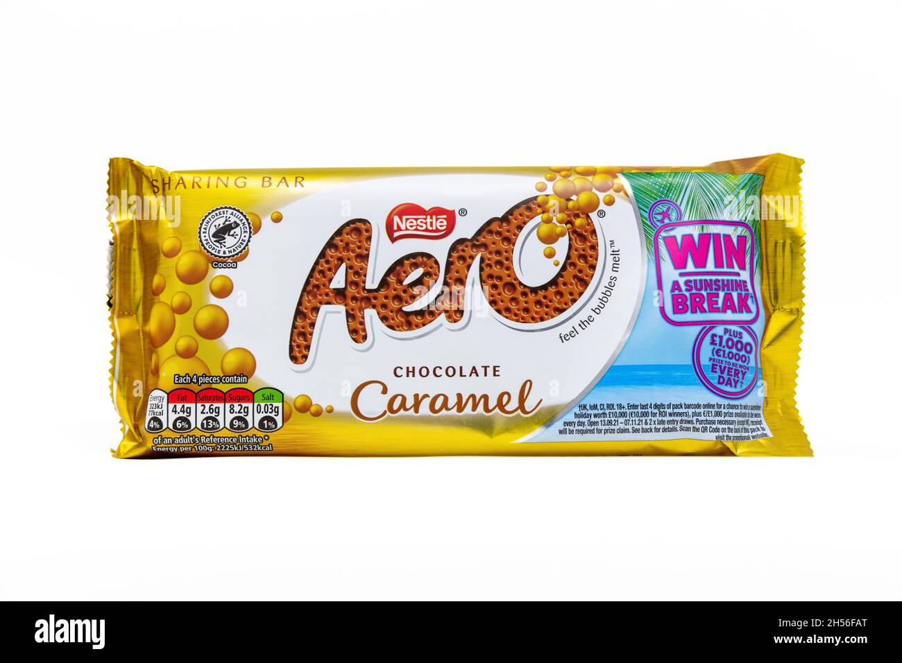 Aero Caramel Chocolate Sharing Bar Stock Photo