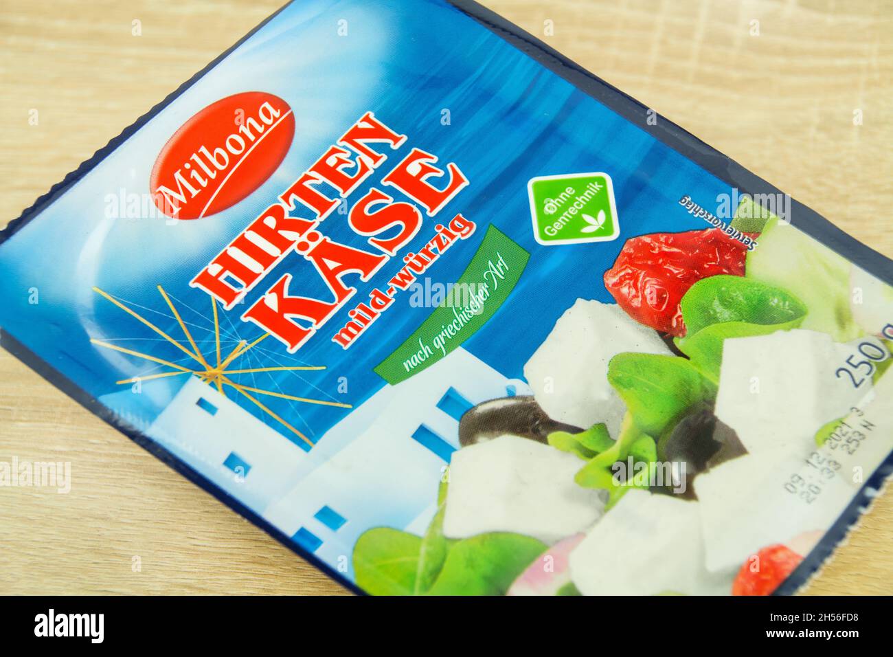 Hamburg, Germany October 14 2021 Milbona Feta herder cheese 250