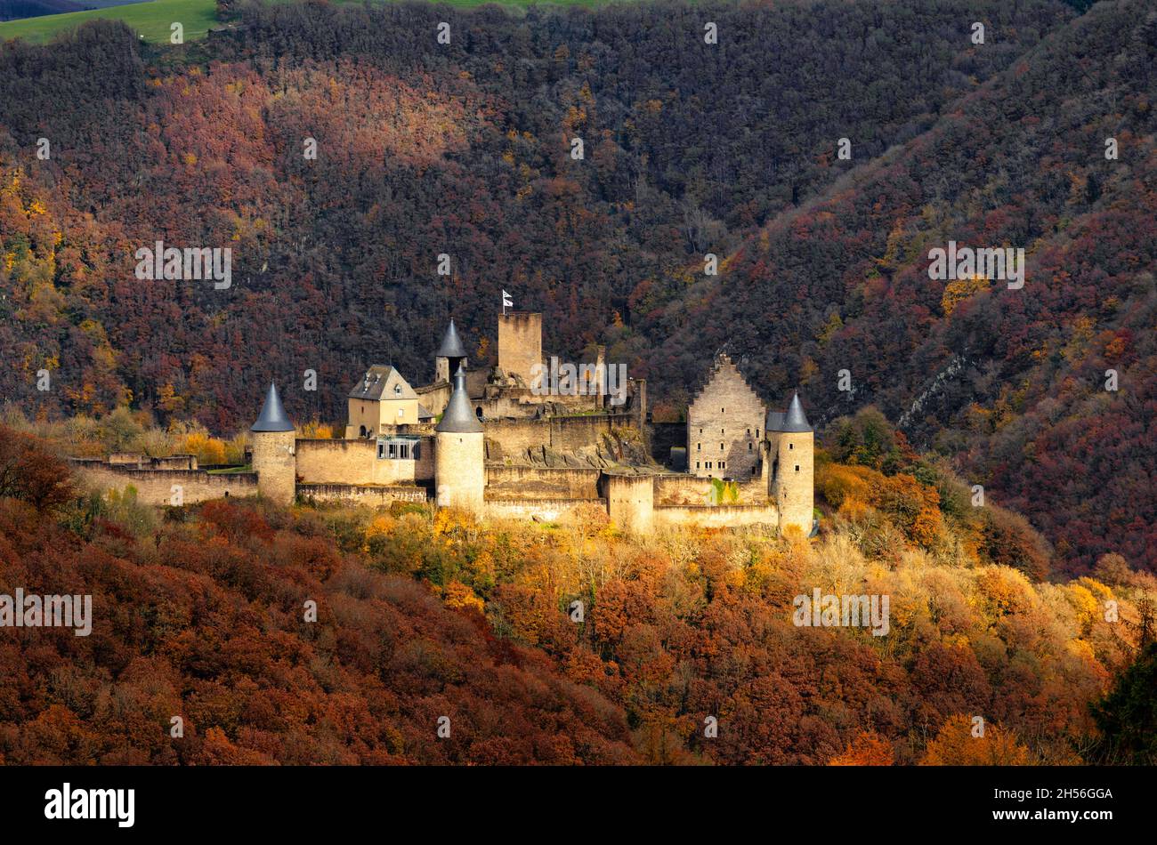 Bourscheid Castle in Luxembourg Stock Photo