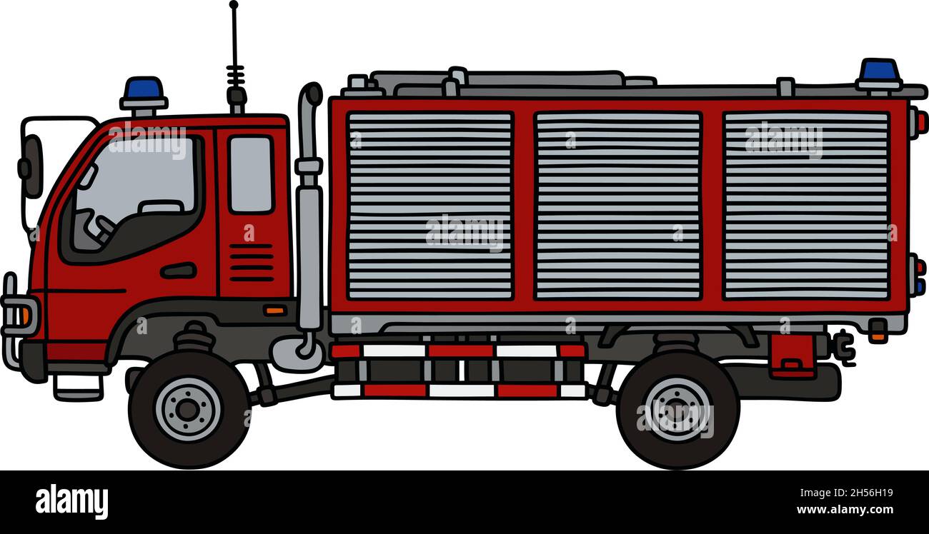 Hand drawing of a small fire truck Stock Vector Image & Art - Alamy