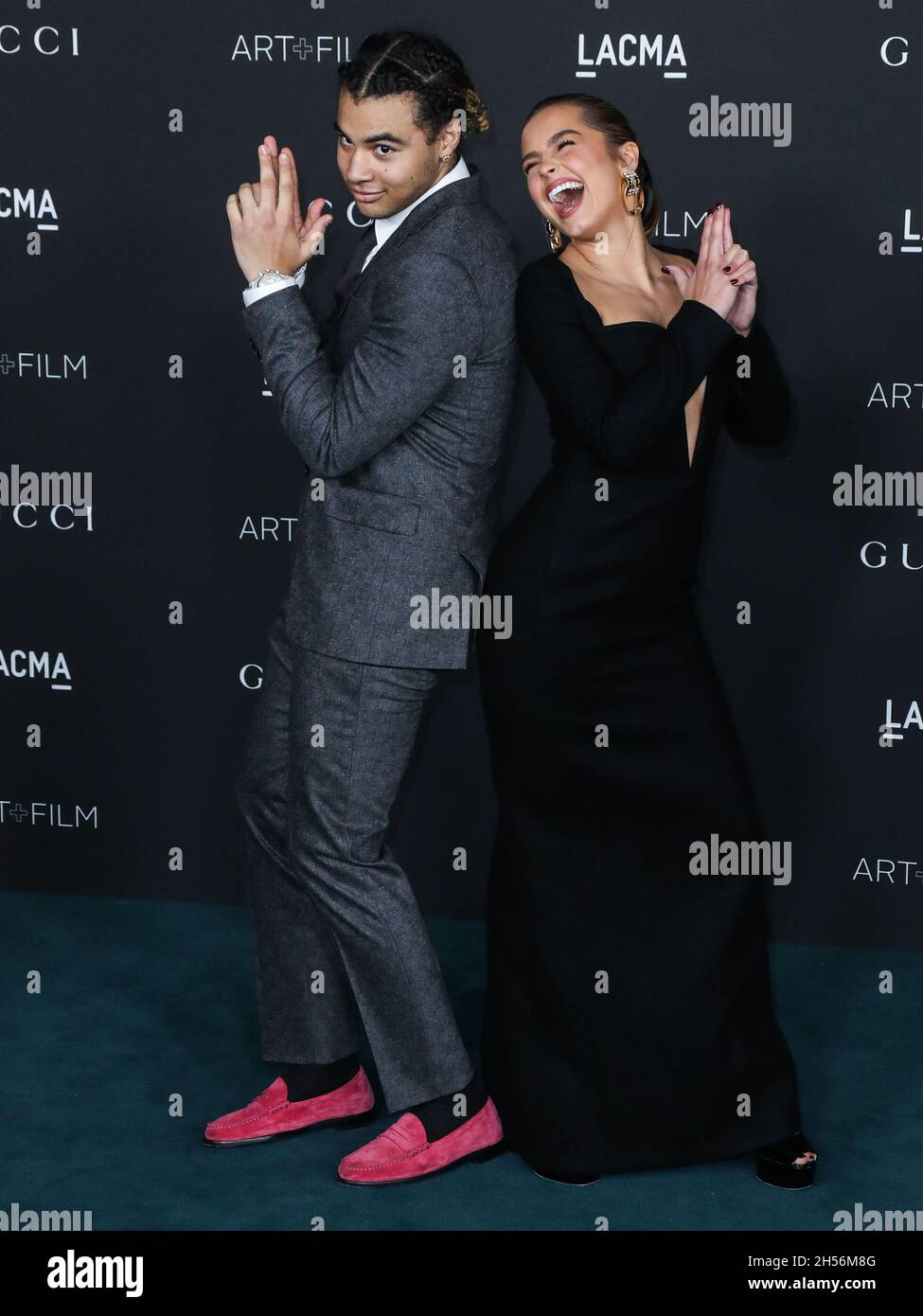 LOS ANGELES, CALIFORNIA, USA - NOVEMBER 06: 24kGoldn and Addison Rae