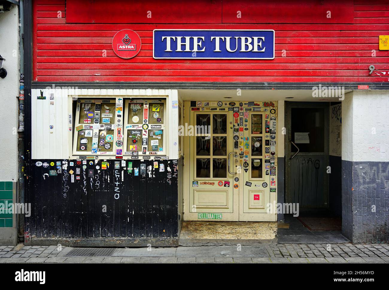 'The Tube' Club, est. 1998, in the Old Town of Düsseldorf, Germany. Stock Photo