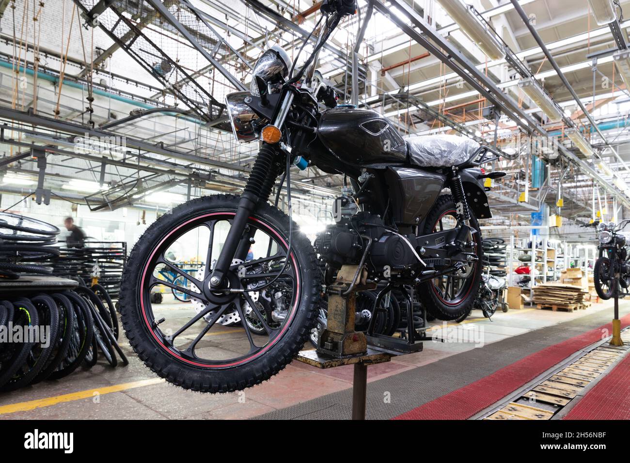 motorcycle assembly line in a modern factory Stock Photo Alamy