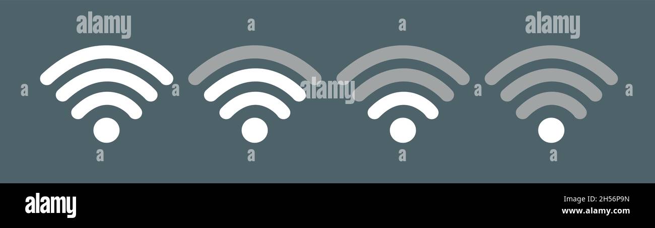 Wifi Wireless Lan Internet Signal Flat Icons For Apps Or Websites - Isolated On white Stock Vector