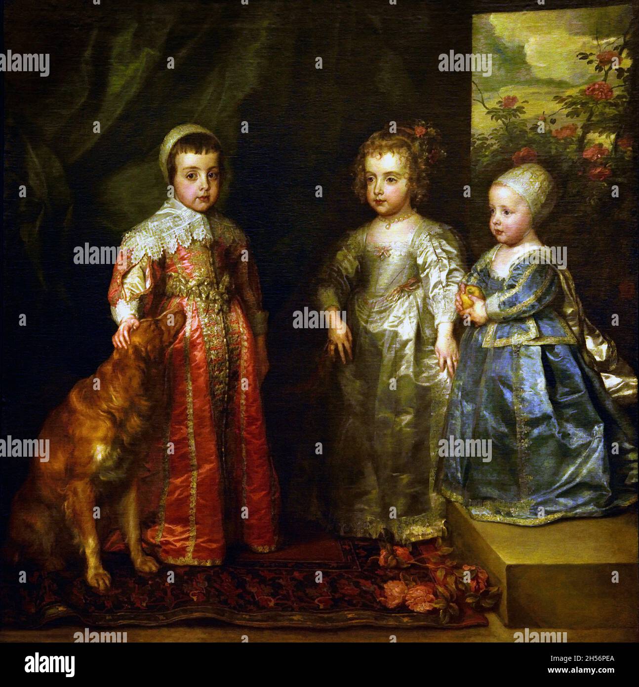 The three eldest children of King Charles I of England by Anthony, Anton, Antoon,  van Dyck Belgian, Belgium, Flemish, ( Charles I 1600 – 1649) was King of England, Scotland, and Ireland from 27 March 1625 until his execution in 1649. ) Stock Photo