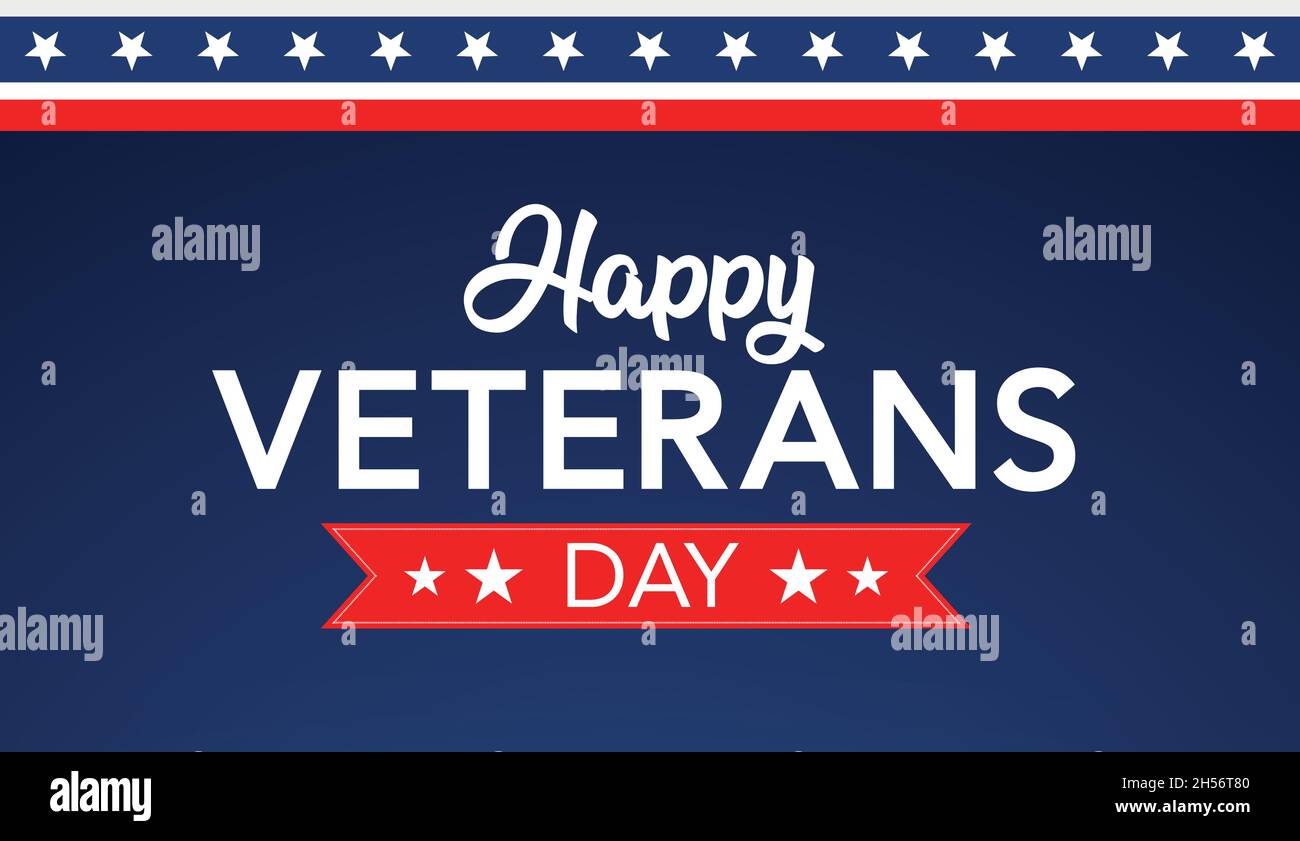 Veterans Day celebration illustration. US flag on HD background banner ...