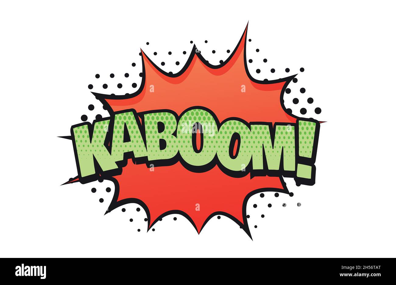 Kaboom comic style word isolated on transparent background Stock Vector