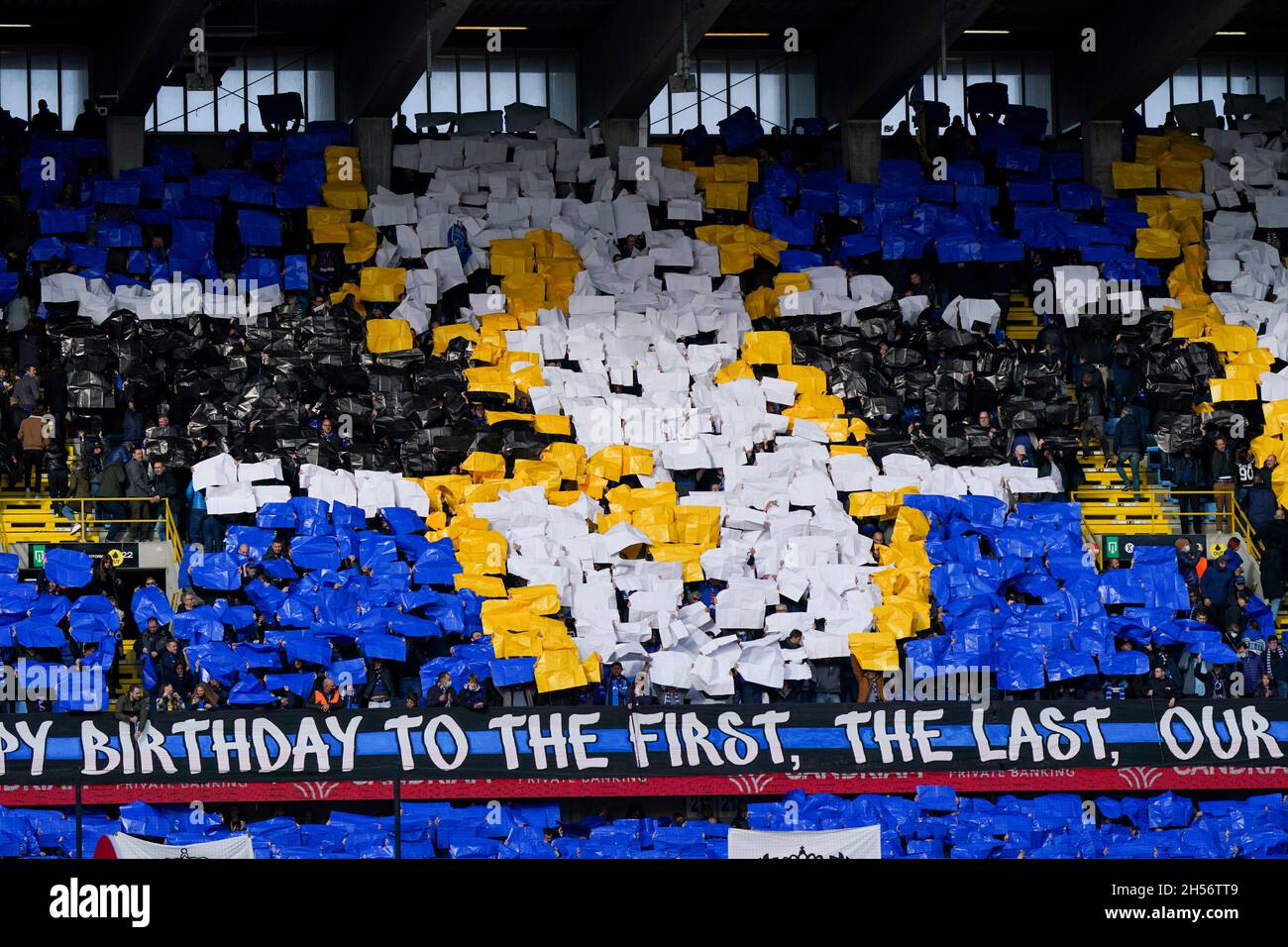 BRUGES, BELGIUM - FEBRUARY 6: Fans of Club Brugge during the