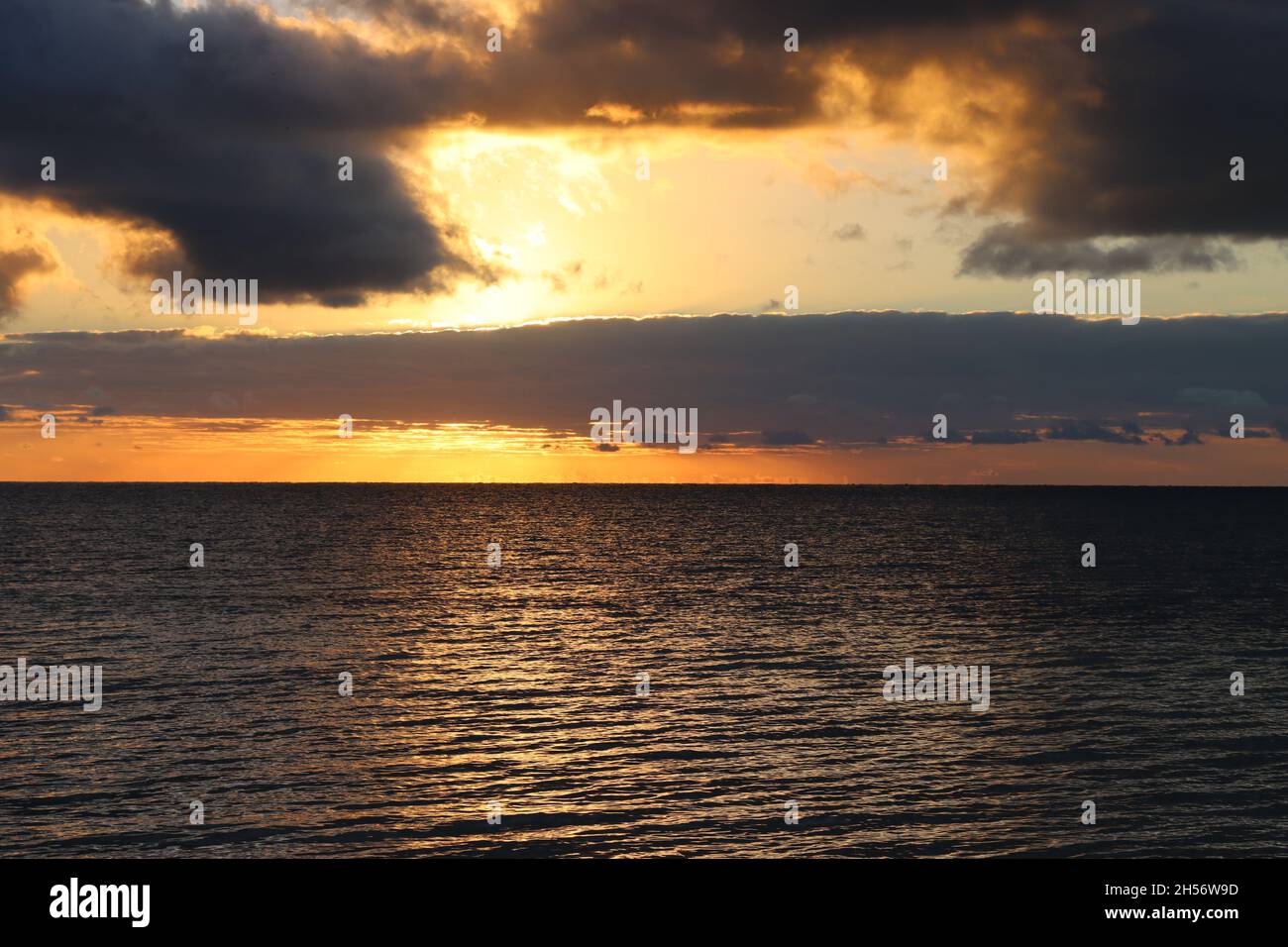 Beautiful sunrise over the ocean Stock Photo