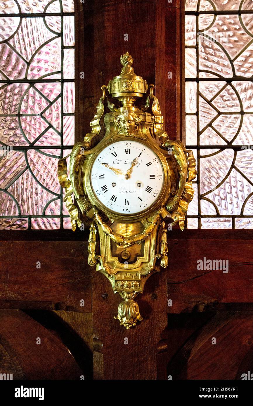 Golden clock at Arundel Castle, West Sussex, UK Stock Photo