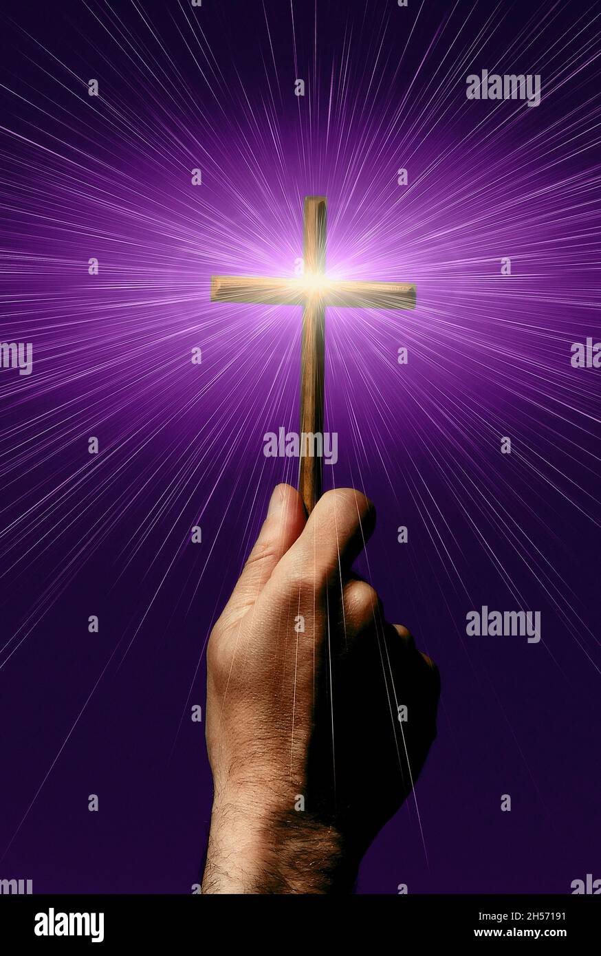 purple christian cross