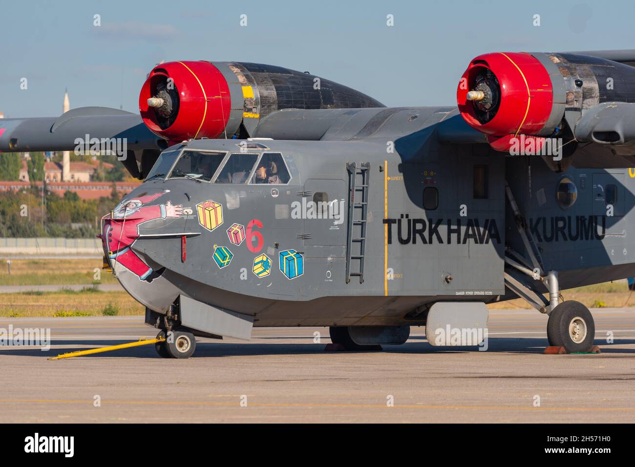 Ankara, Turkey October 7 2021 Turkish fire fighting plane CL215
