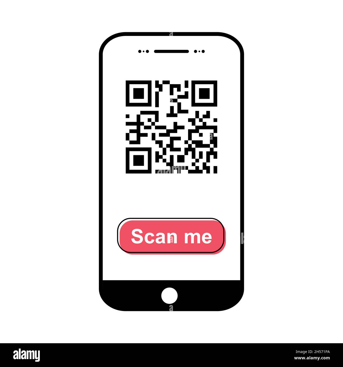 Mobil scan flat icon isolated on white background. QR code reader vector illustration . Stock Vector