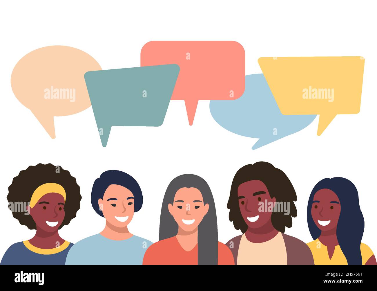 People avatars with speech bubbles. Men and woman communication ...