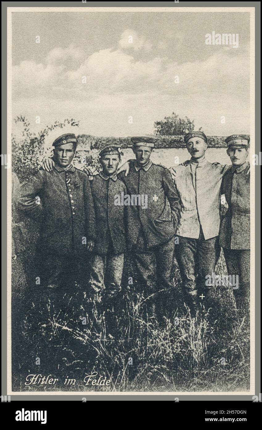 WW1 ADOLF HITLER 1915, 'Hitler in the field' Private Adolf Hitler as combat orderly of the 16th Bavarian.regiment near Fromelles (Northern France), May 1915, World War 1 Stock Photo