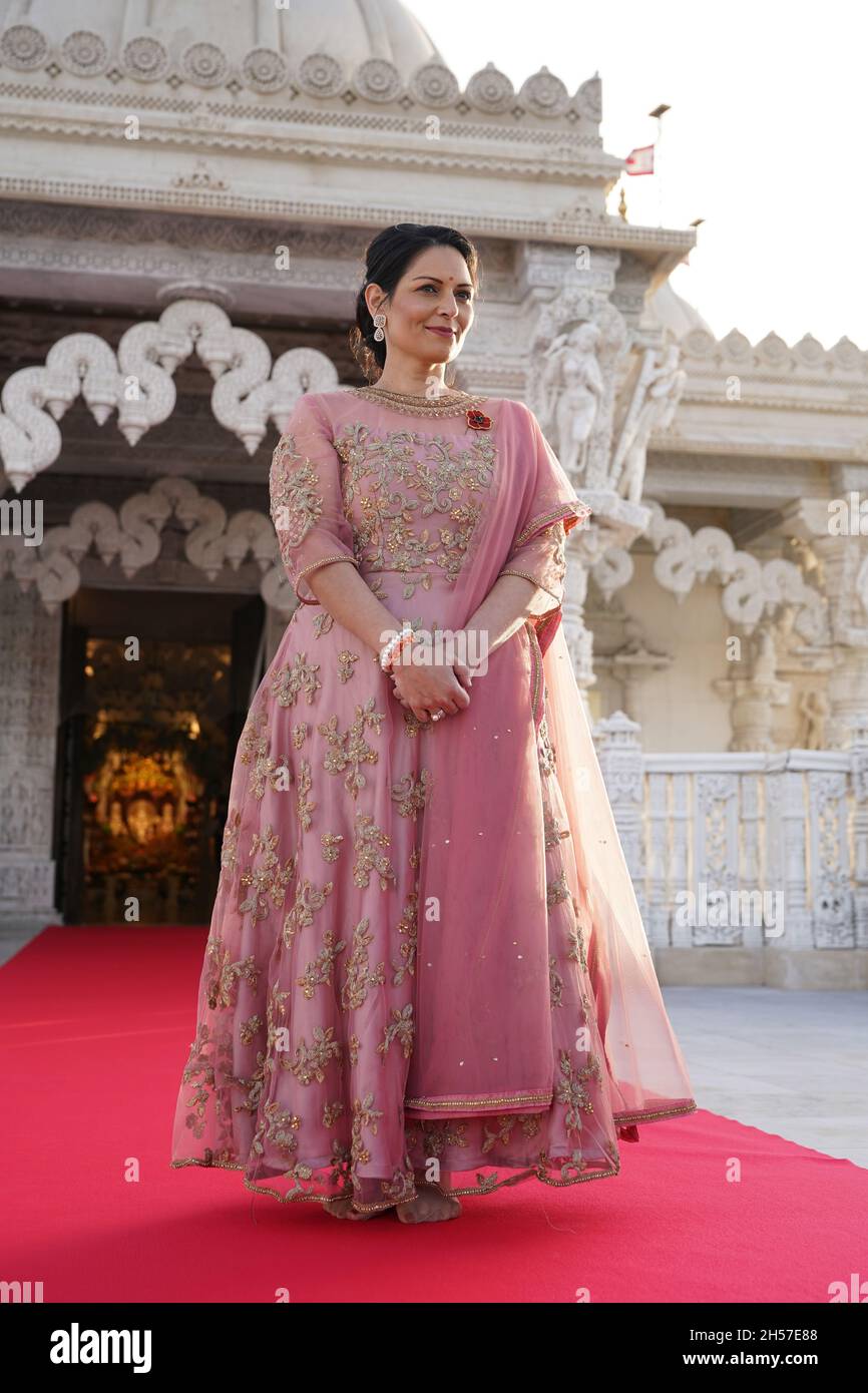 priti patel pink dress Priti Patel Editorial Stock Photo - Stock Image