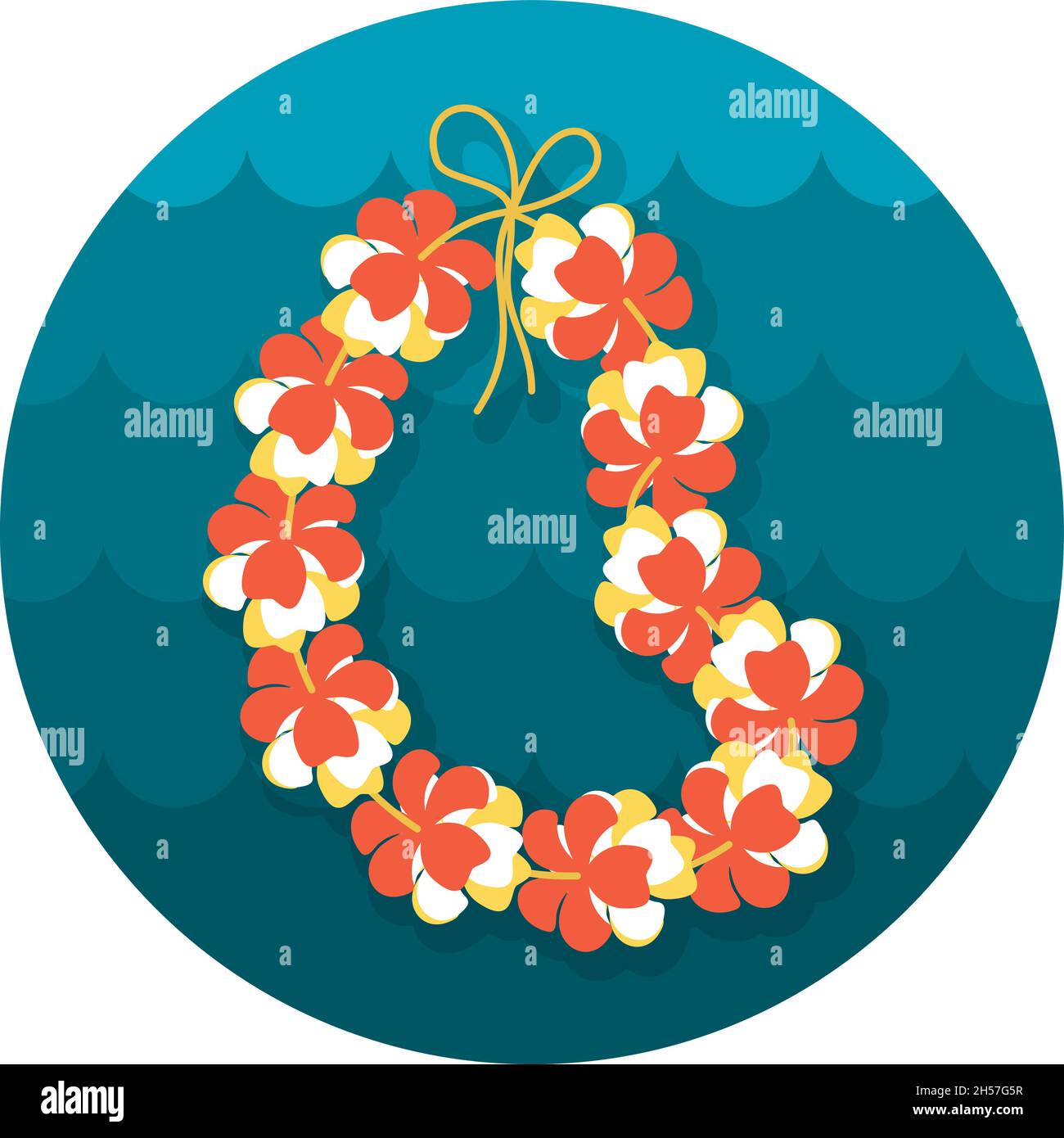 Hawaii flowers necklace wreath icon. Beach. Summer. Summertime. Holiday. Vacation eps 10 Stock Vector Image Art Alamy