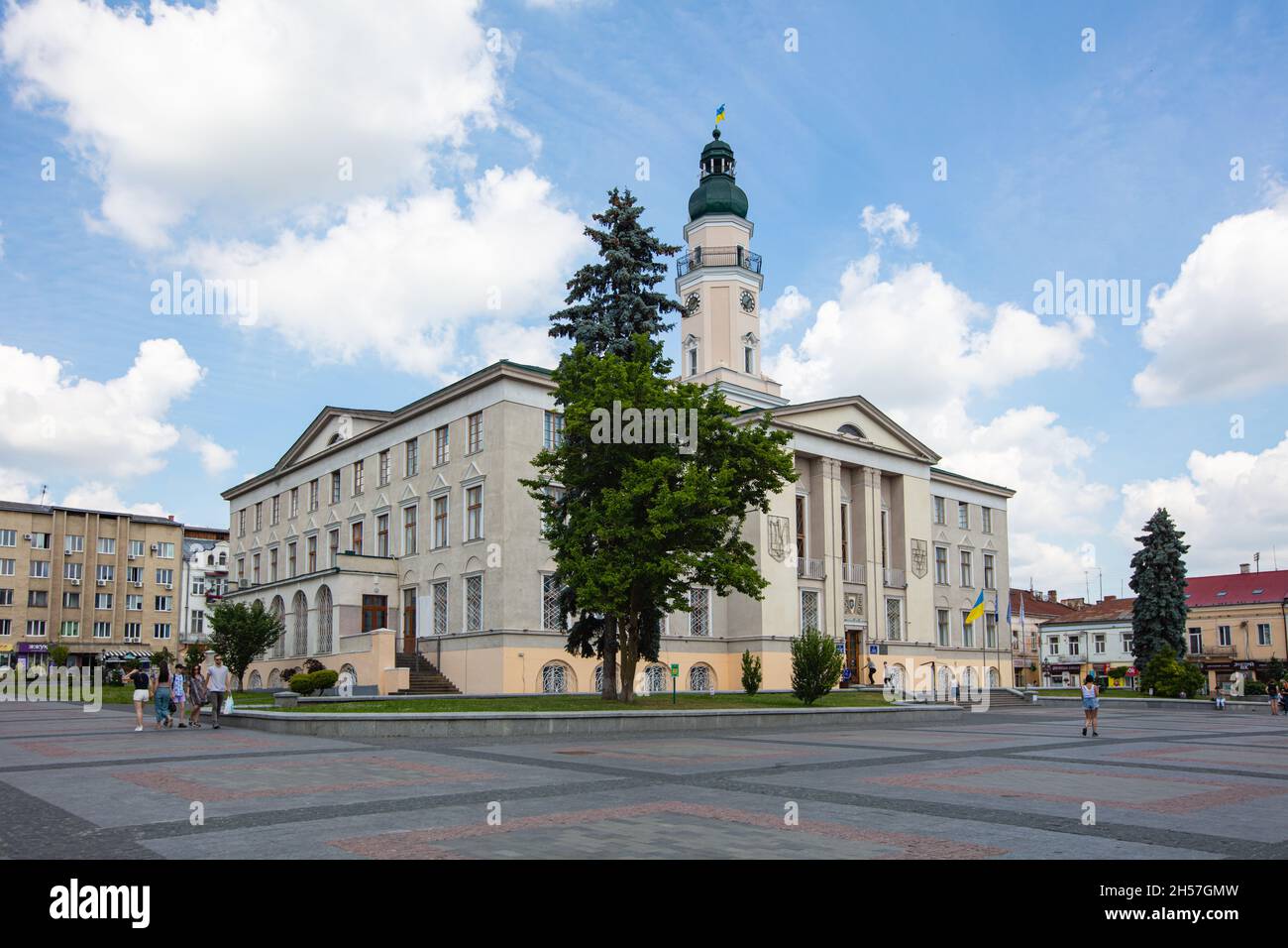Drohobych, Ukraine - July 2021: Town Hall in Drohobych, Ukraine Stock Photo