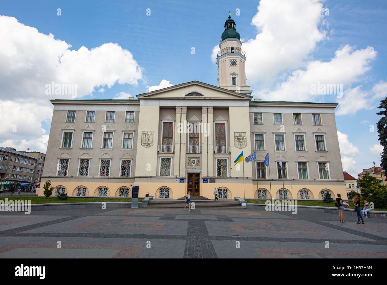 Drohobych, Ukraine - July 2021: Town Hall in Drohobych, Ukraine Stock Photo