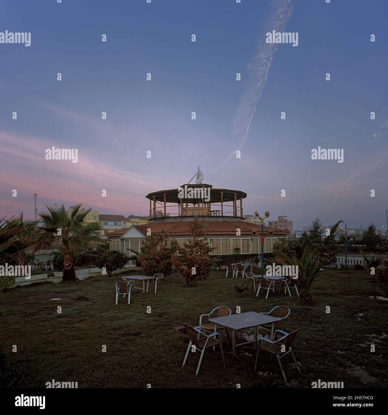 Fish restaurant built over the top of an artillery bunker, Durrës