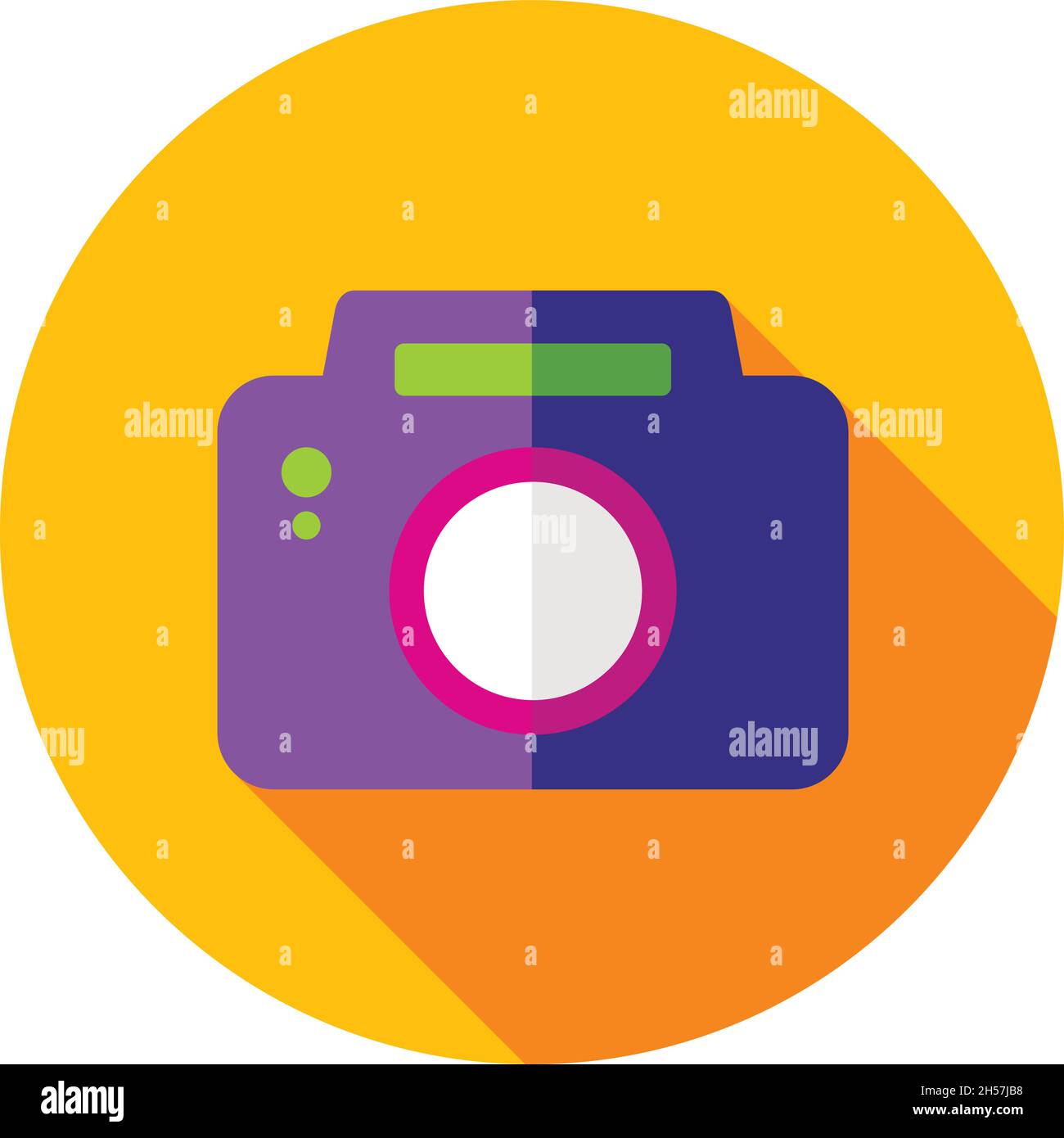Photo Camera flat icon with long shadow, eps 10 Stock Vector