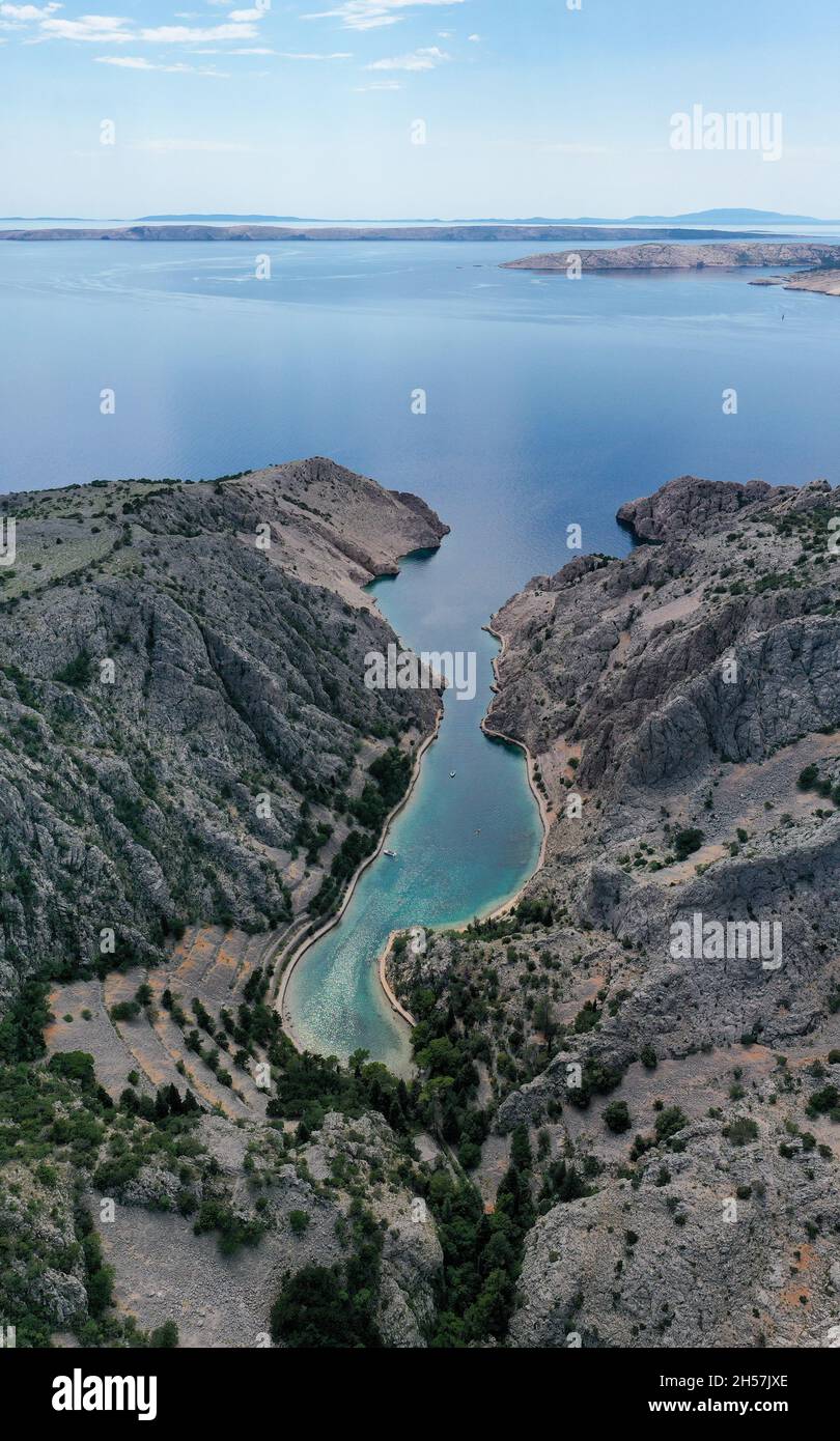 Zavratnica in Croatia. It is a 900 m long narrow inlet located at the ...