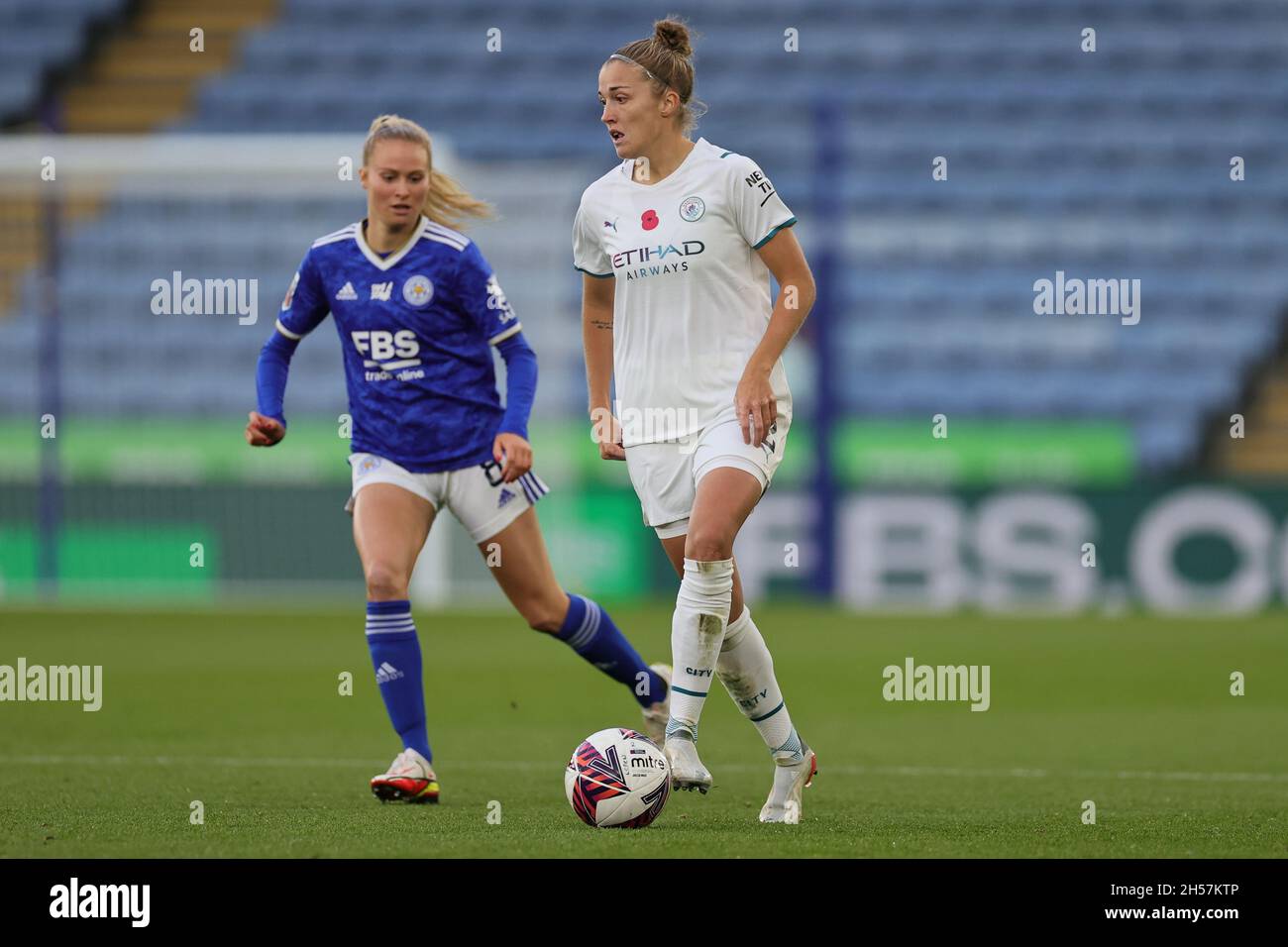 LEICESTER, GBR. 7TH NOV 2021. Filippa Angeldahl of Manchester City during the Barclays FA Women's Super League match between Leicester City and Manchester City at the King Power Stadium, Leicester on Sunday 7th November 2021. (Credit: James Holyoak | MI News) Credit: MI News & Sport /Alamy Live News Stock Photo