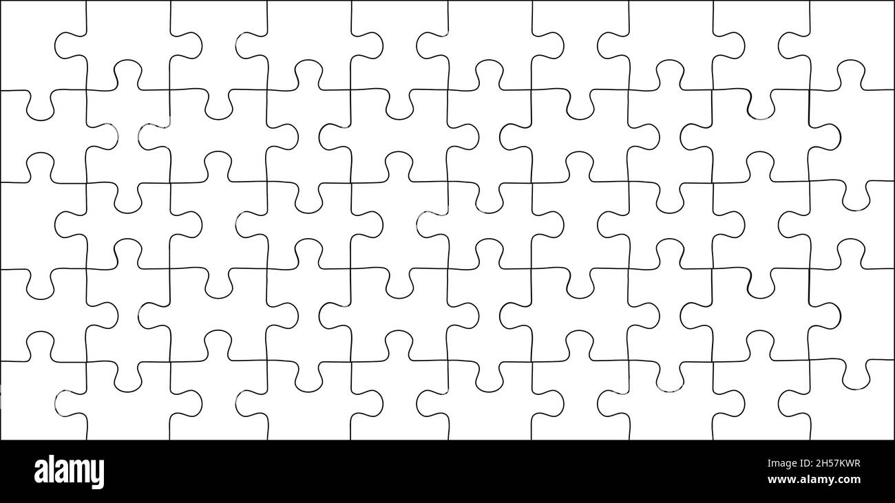Premium Vector  Puzzles grid blank template jigsaw puzzle with 60