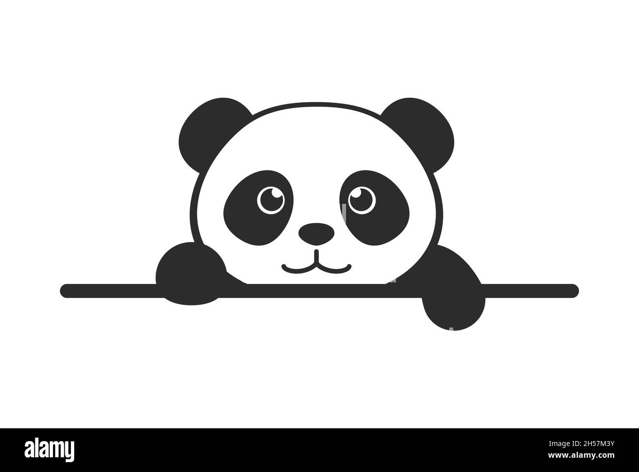 Little Panda. Cartoon Panda. Cute Panda Face. Baby Shower. Paws up over  wall Stock Vector Image & Art - Alamy
