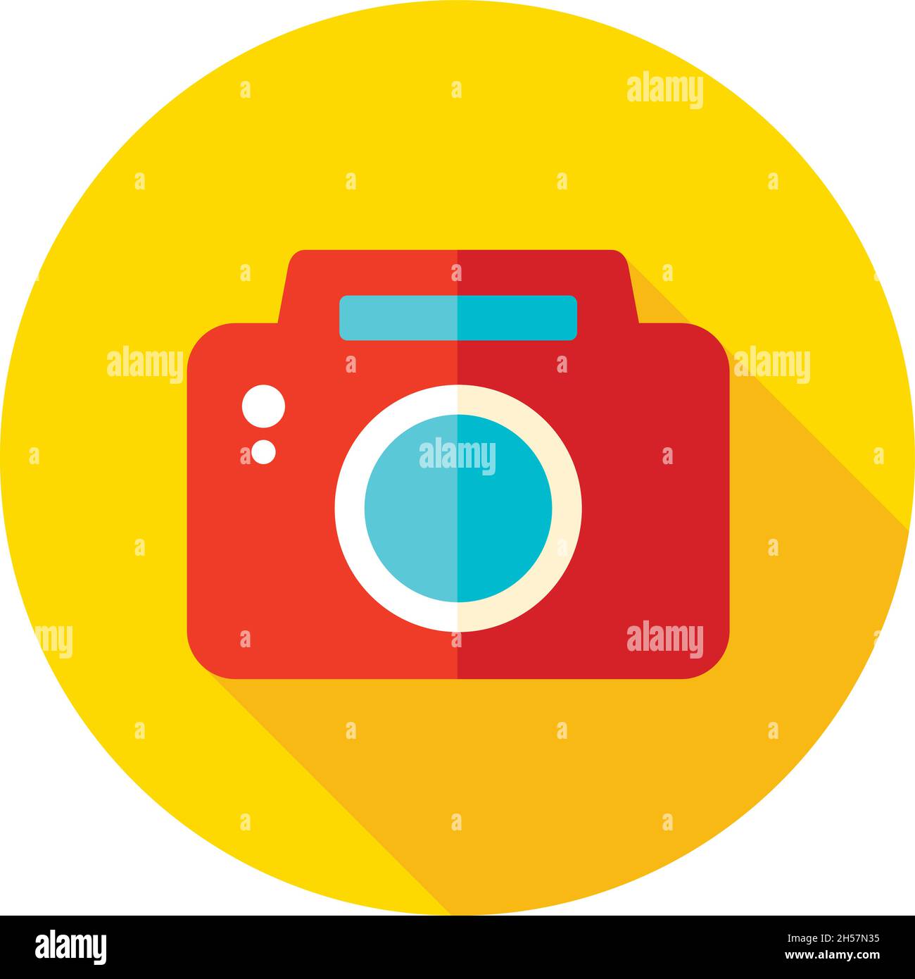Photo Camera flat icon with long shadow, eps 10 Stock Vector