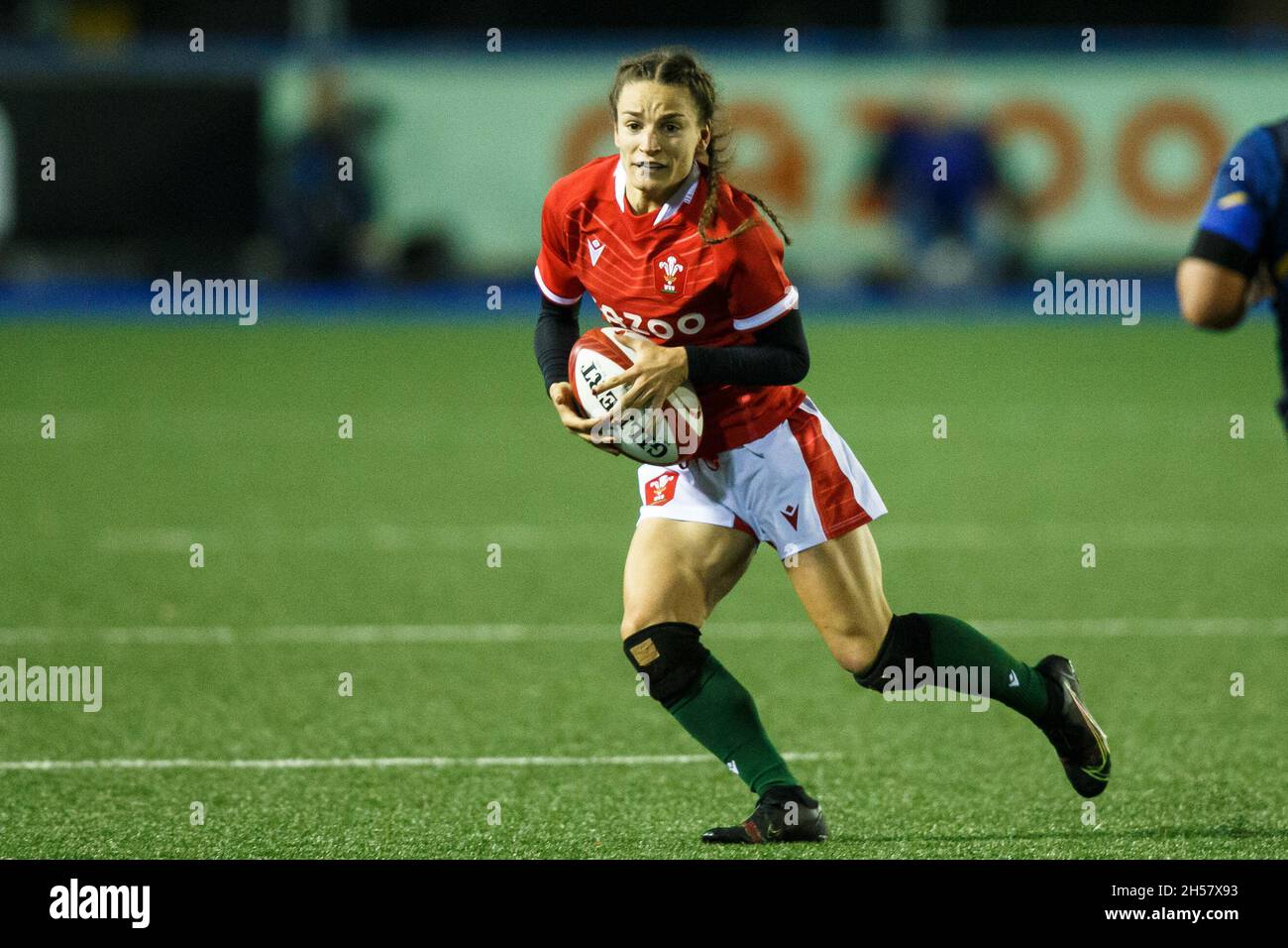 Cardiff, UK. 7 November, 2021. Wales fullback Jasmine Joyce during the Wales Women v Japan Women Rugby Match. Credit: Gruffydd Thomas/Alamy Stock Photo