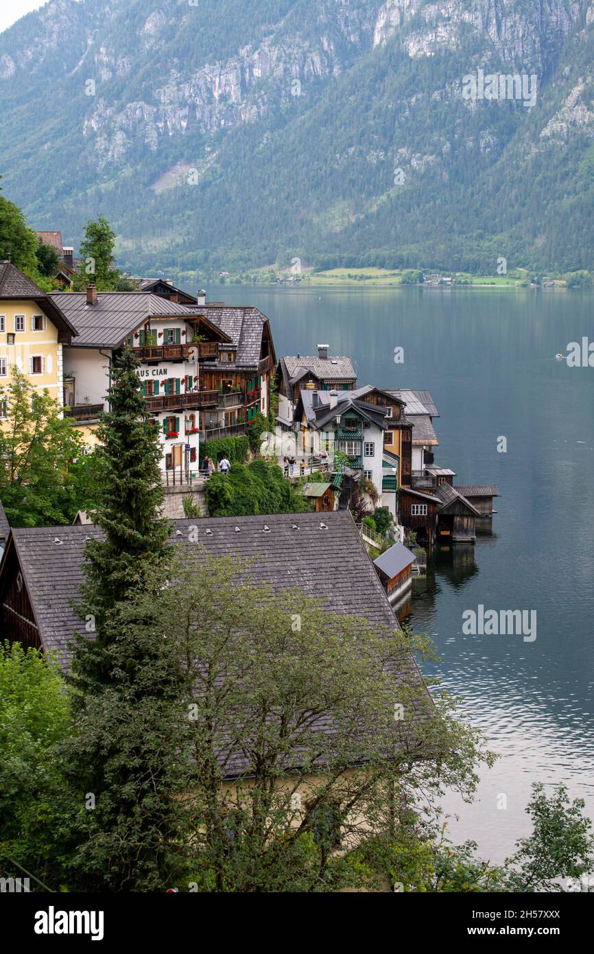 HALLSTATT, AUSTRIA July,19 2020 traditional Austrian village of