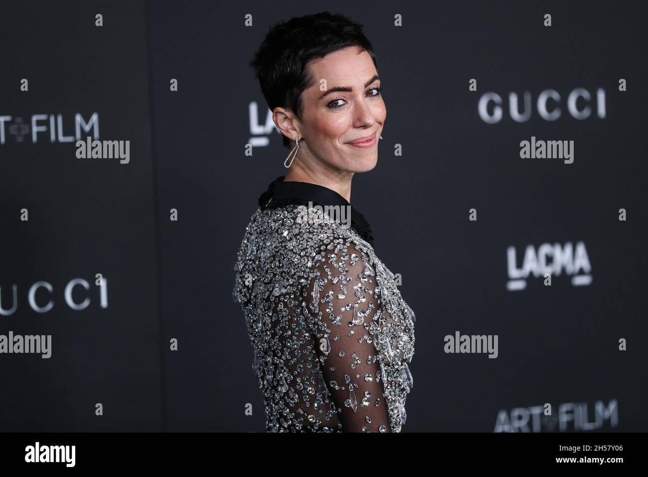 LOS ANGELES, CALIFORNIA, USA - NOVEMBER 06: Actress Rebecca Hall wearing a Miu Miu dress arrives at the 10th Annual LACMA Art + Film Gala 2021 held at the Los Angeles County Museum of Art on November 6, 2021 in Los Angeles, California, United States. (Photo by Xavier Collin/Image Press Agency/Sipa USA) Stock Photo