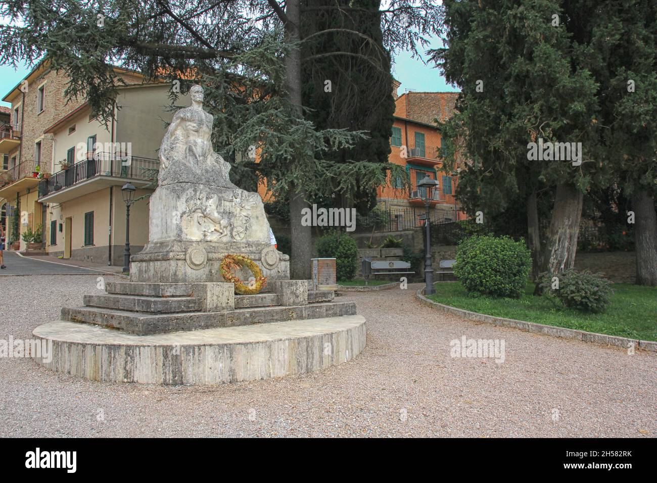 Deruta, the town of ceramics: war memorial, garden 'Milziade Magnini' Stock Photo