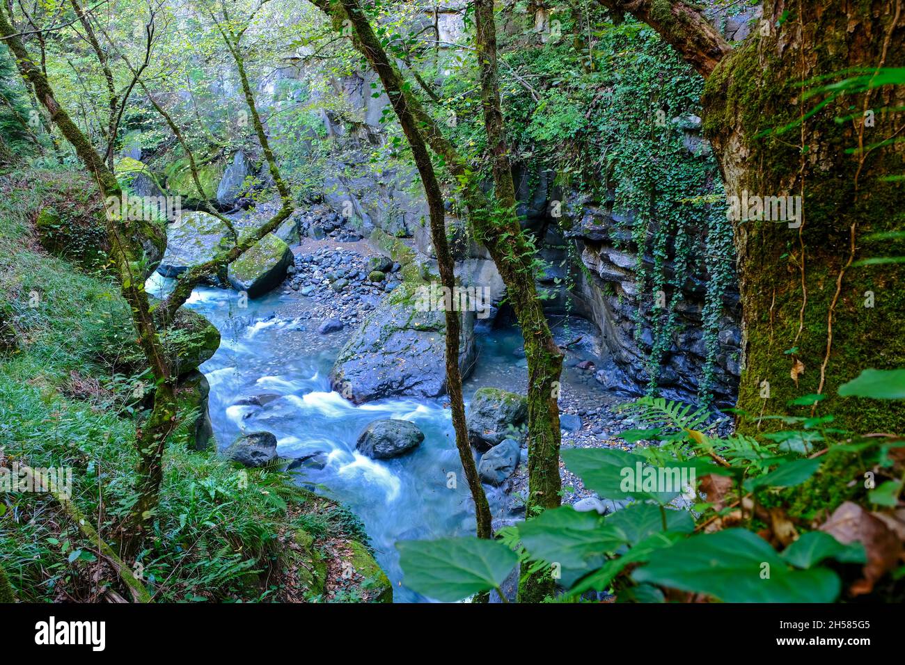 Şavşat district of Artvin province offers wonderful views to its visitors in autumn with its streams. Stock Photo