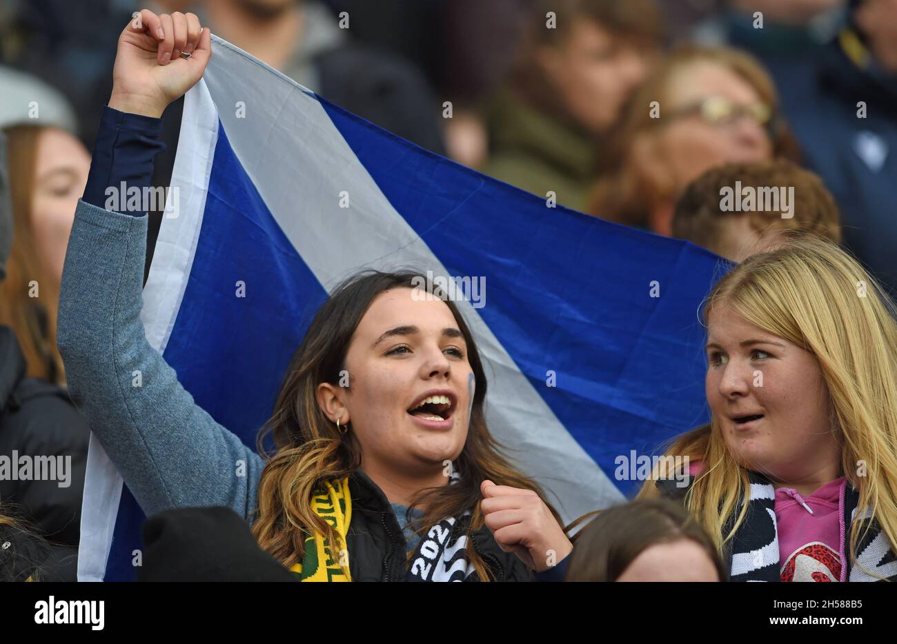 Edinburgh, Scotland, 7th November 2021. A Murrayfield crowd were in ...