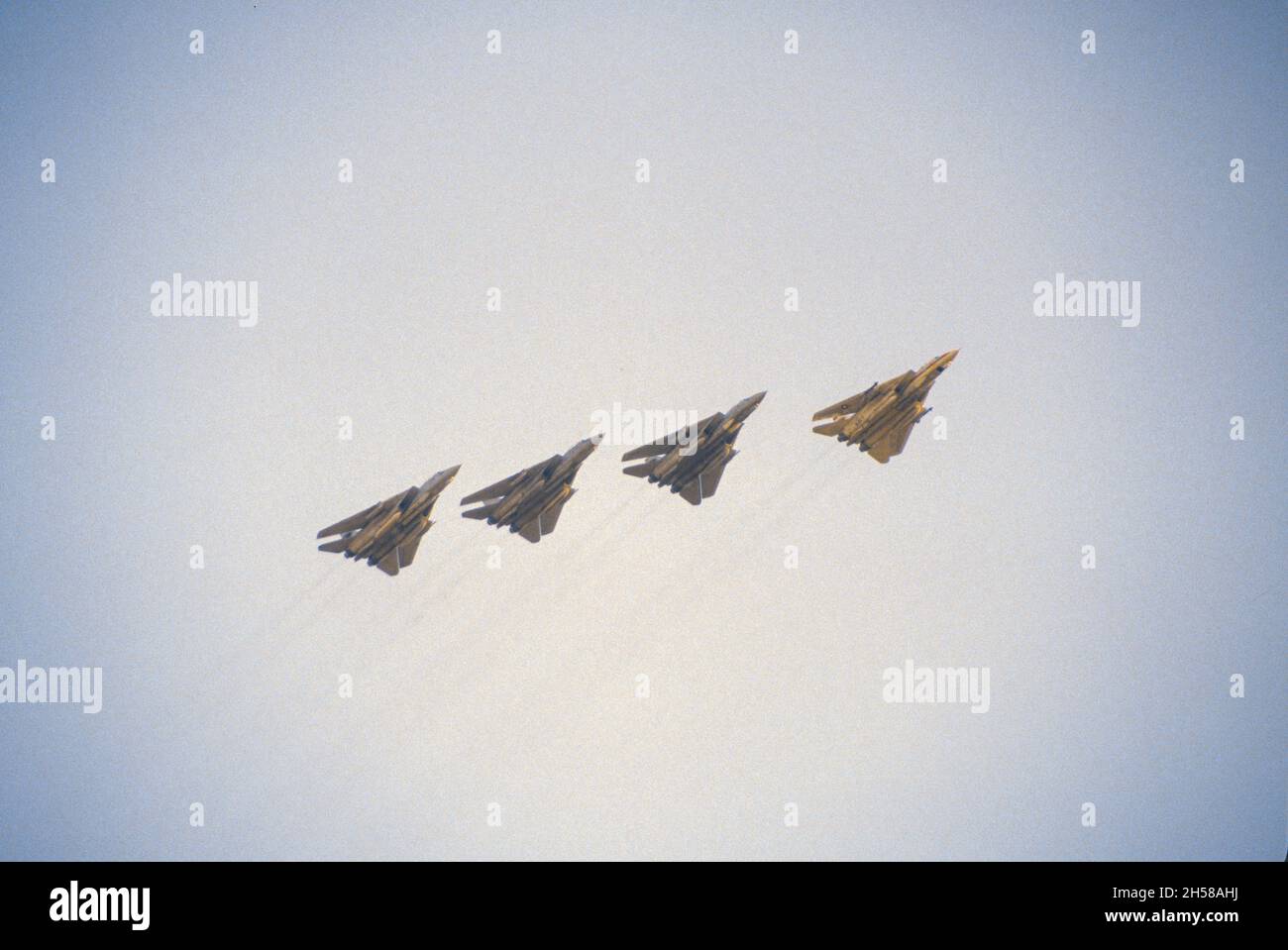 Flight of four Grumman F-14's inbound to NAS Miramar, San Diego, California Stock Photo