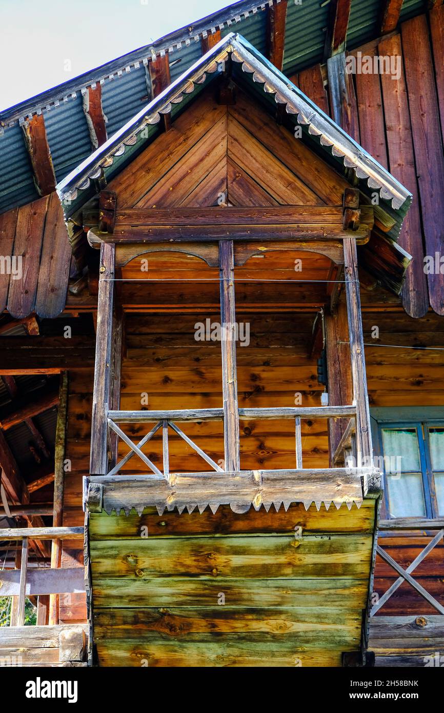 A traditional old wooden house in şavşat district of Artvin province Stock Photo
