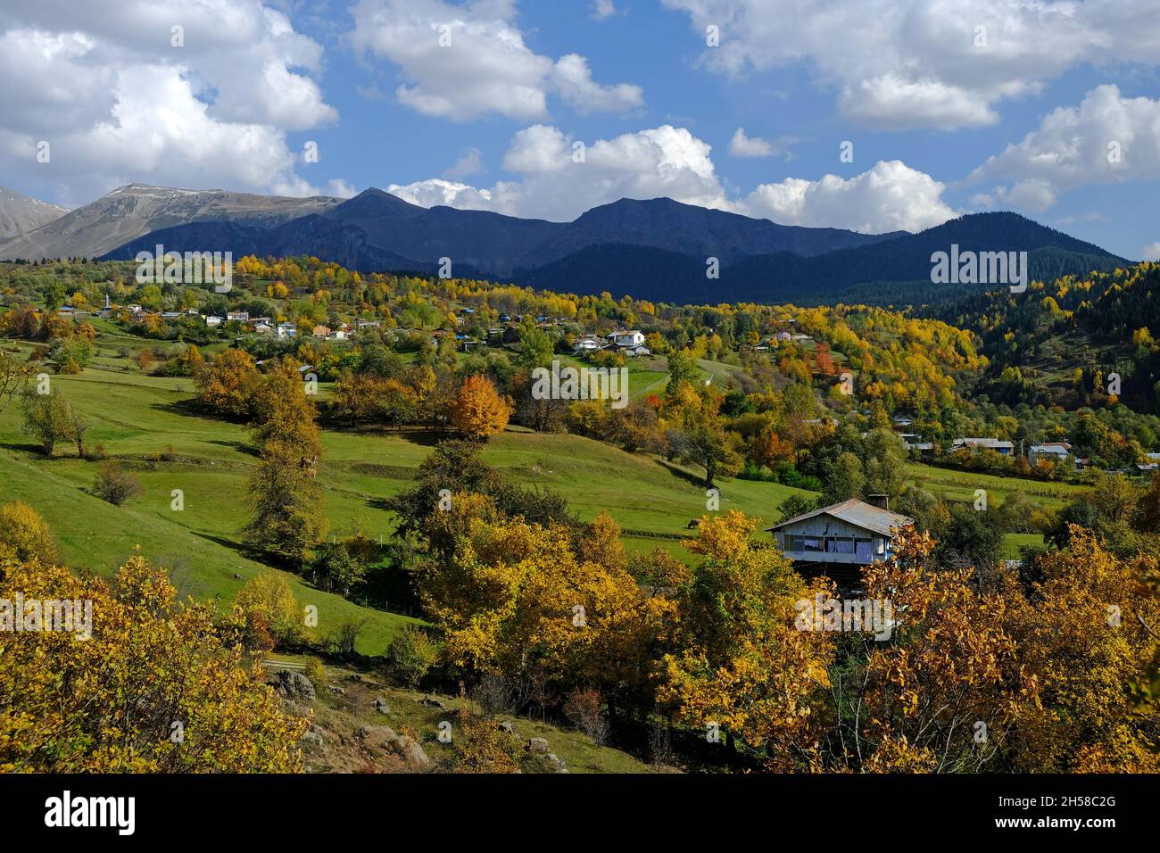 The natural beauties of Artvin province offer wonderful views to its visitors in autumn. Stock Photo