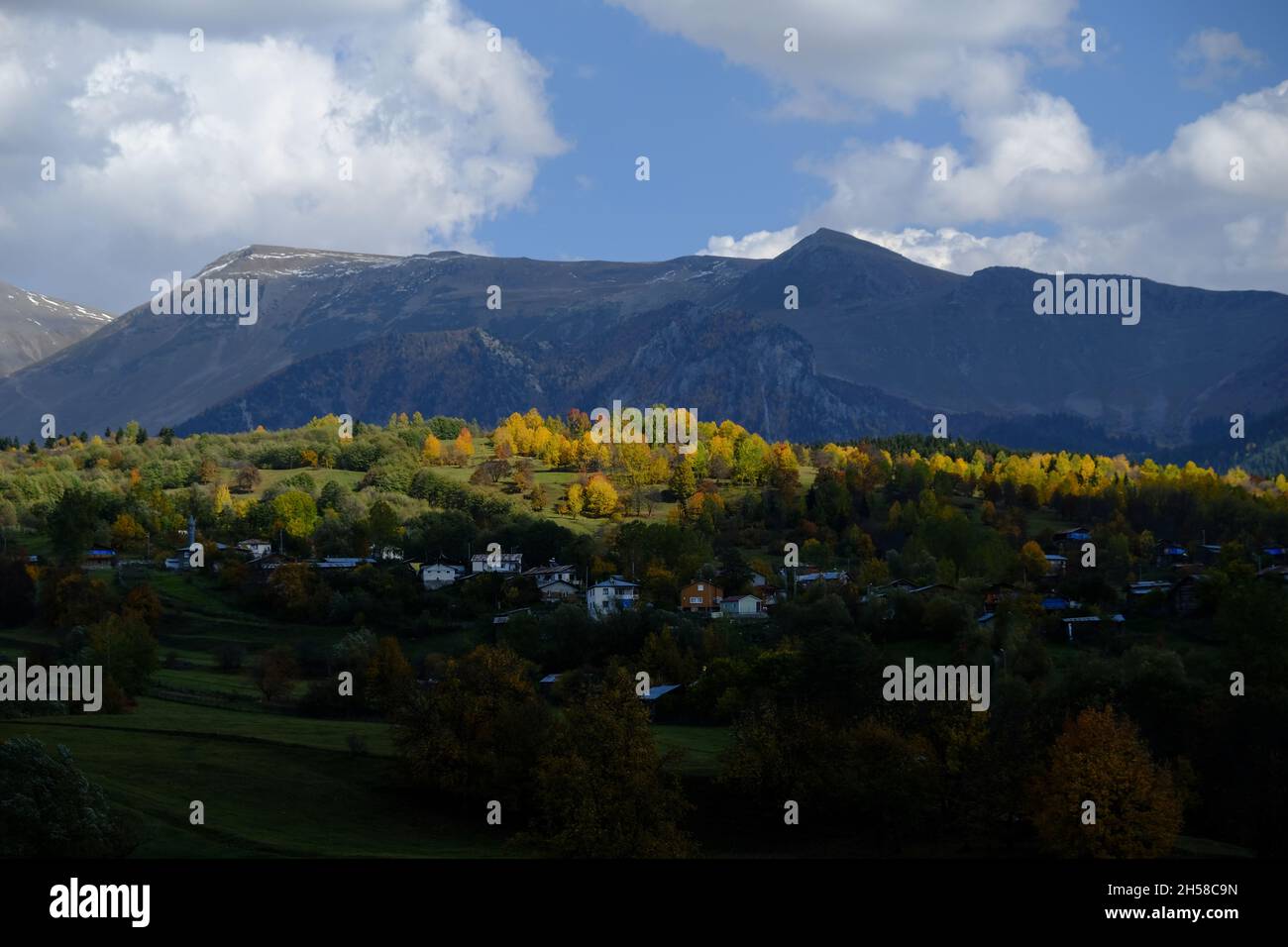 The natural beauties of Artvin province offer wonderful views to its visitors in autumn. Stock Photo