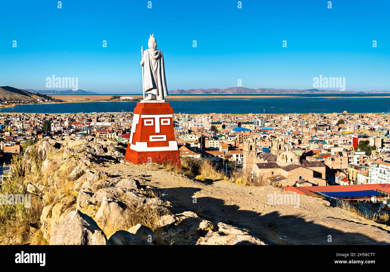 Manco Capac Monument in Puno, Peru Stock Photo