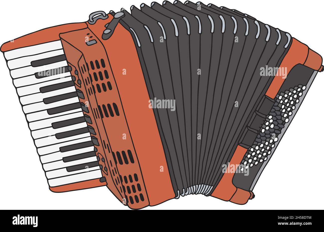 The vectorized hand drawing of a red accordion Stock Vector Image & Art