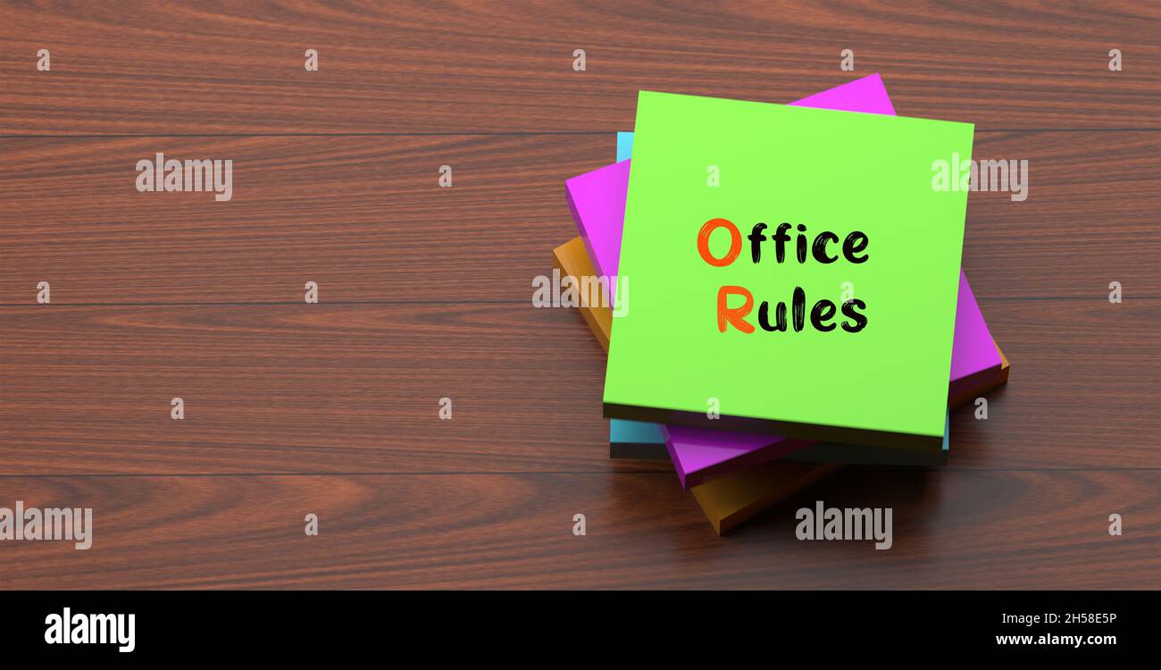 Adhesive note and Rules concept Stock Photo