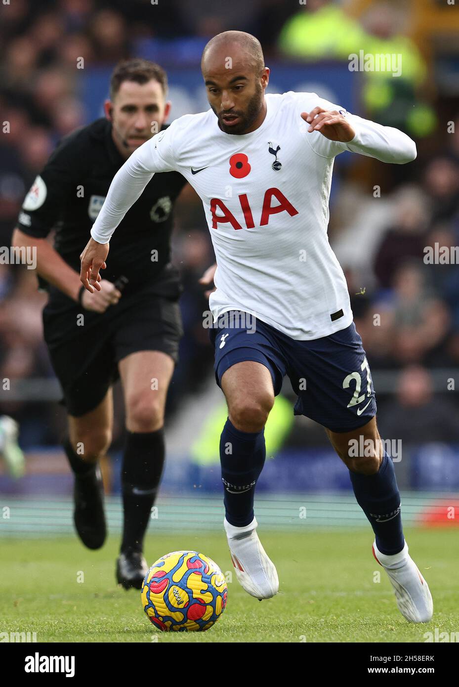 Liverpool, England, 7th November 2021.  Lucas Moura of Tottenham during the Premier League match at Goodison Park, Liverpool. Picture credit should read: Darren Staples / Sportimage Credit: Sportimage/Alamy Live News Stock Photo