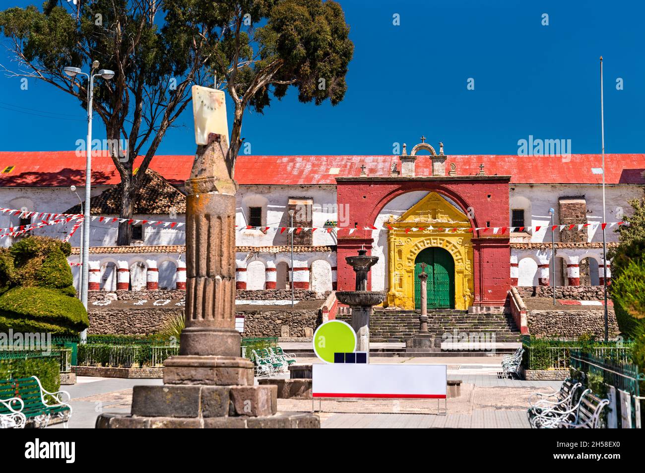 Plaza De Armas of Chucuito in Peru Stock Photo