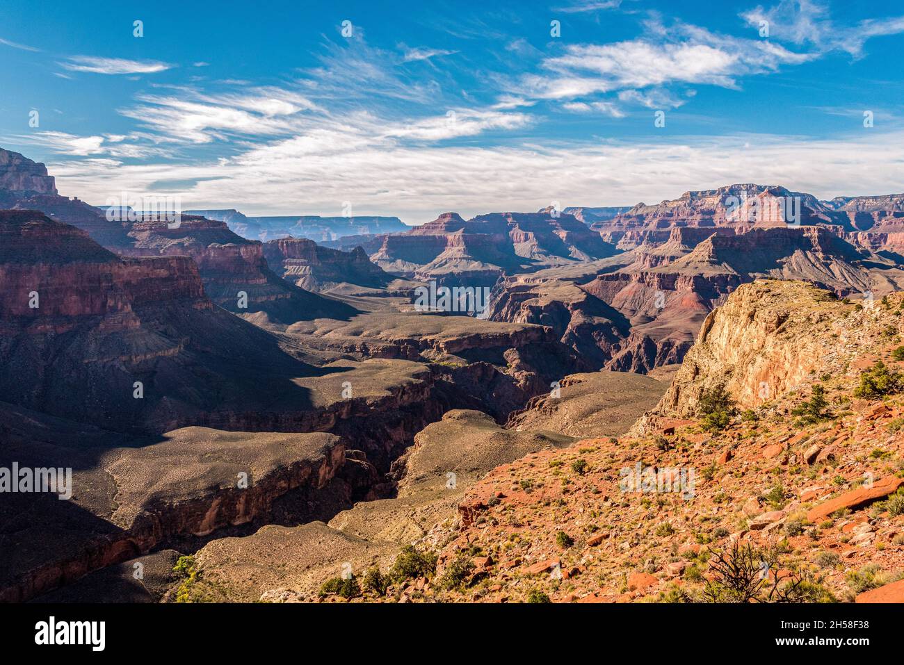 Scenic view on the Grand Canyon from South Kaibab Trail, Arizona, USA Stock Photo