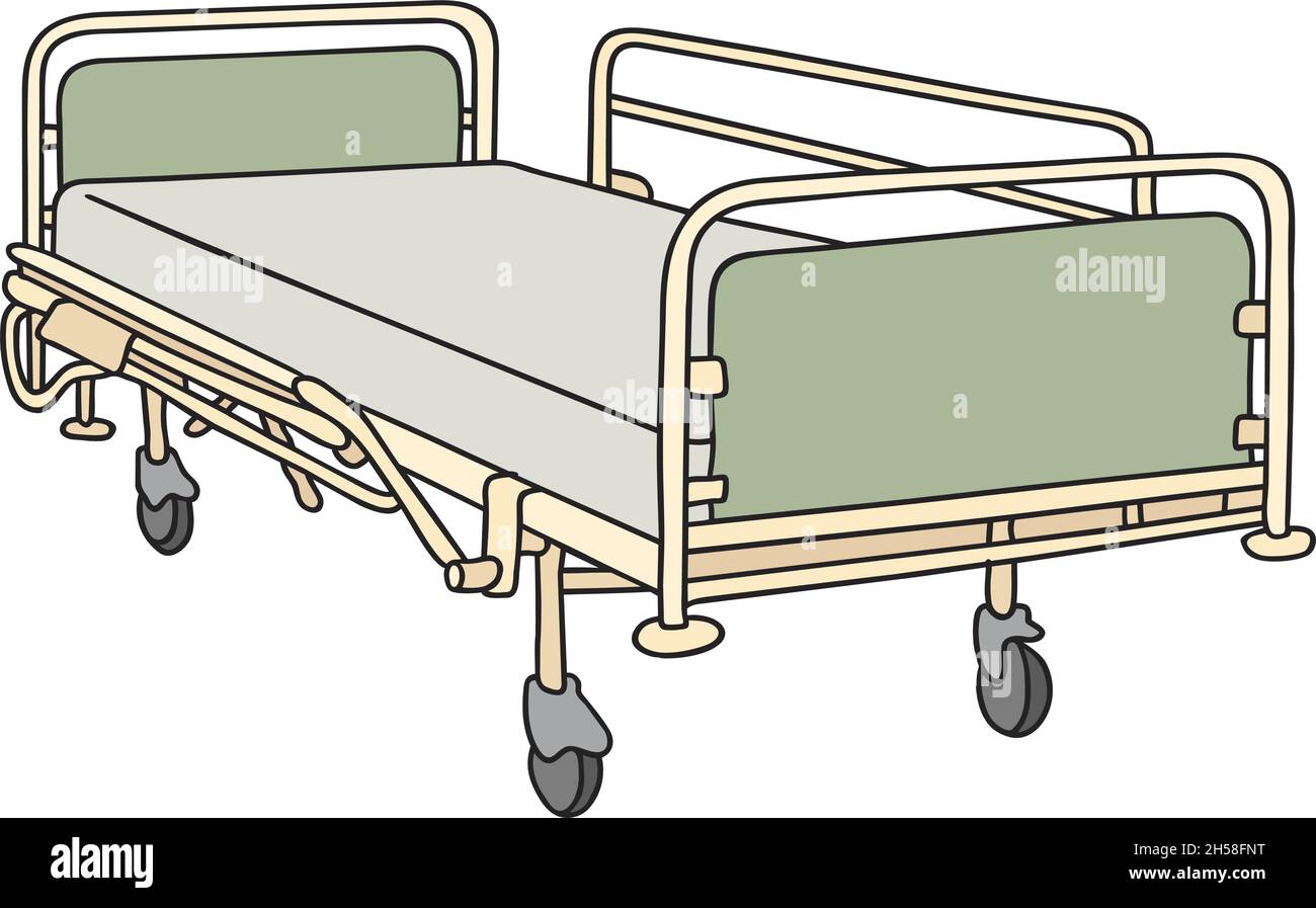 The vectorized hand drawing of an old metal hospital bed Stock Vector Image  & Art - Alamy