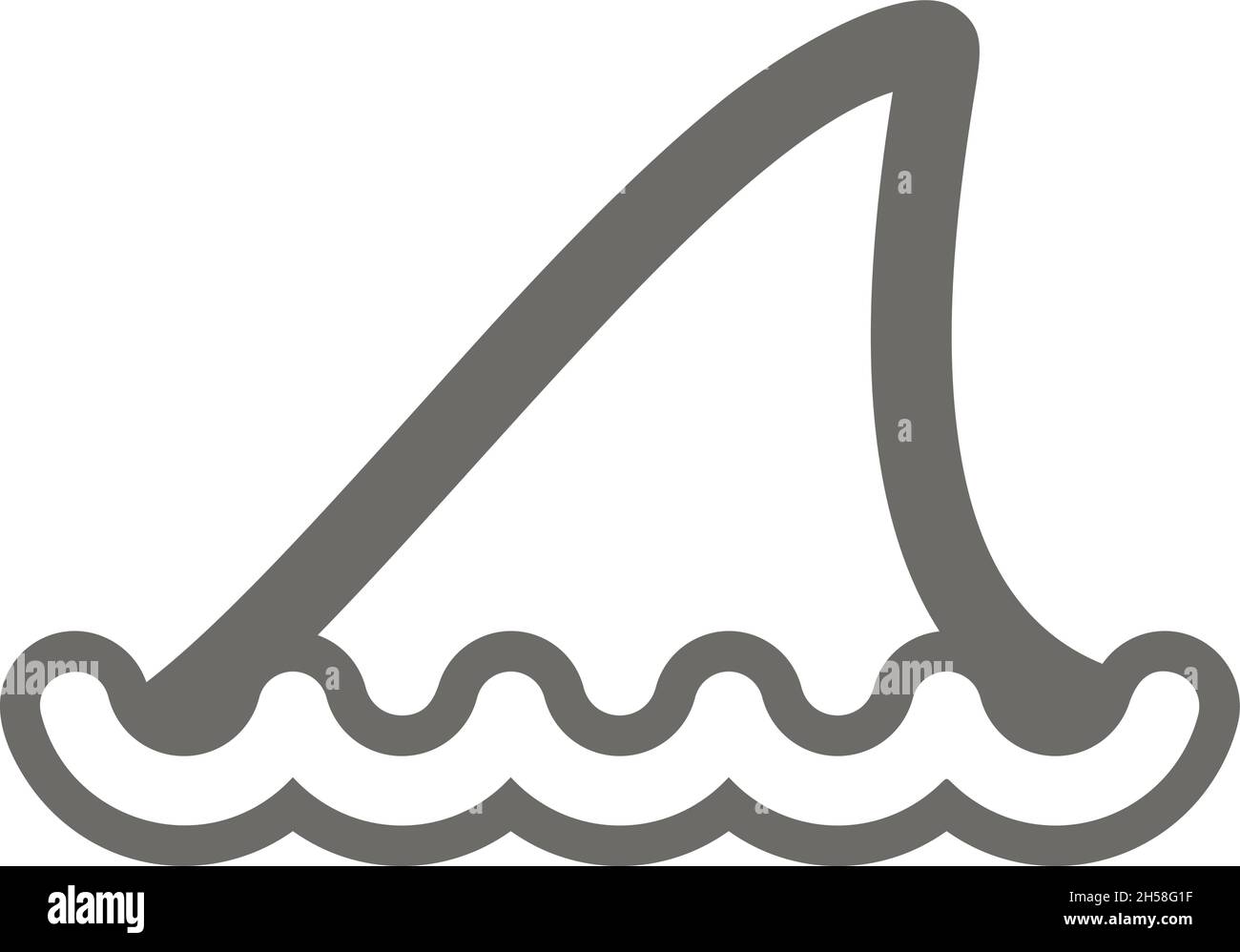 Shark fin outline vector icon. Beach. Summer. Summertime. Vacation, eps ...