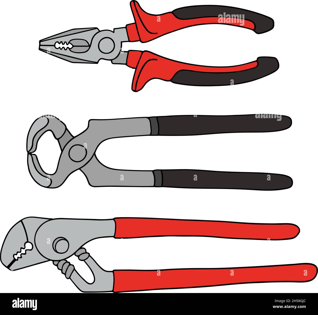 The vectorized hand drawing of three tongs Stock Vector Image & Art Alamy